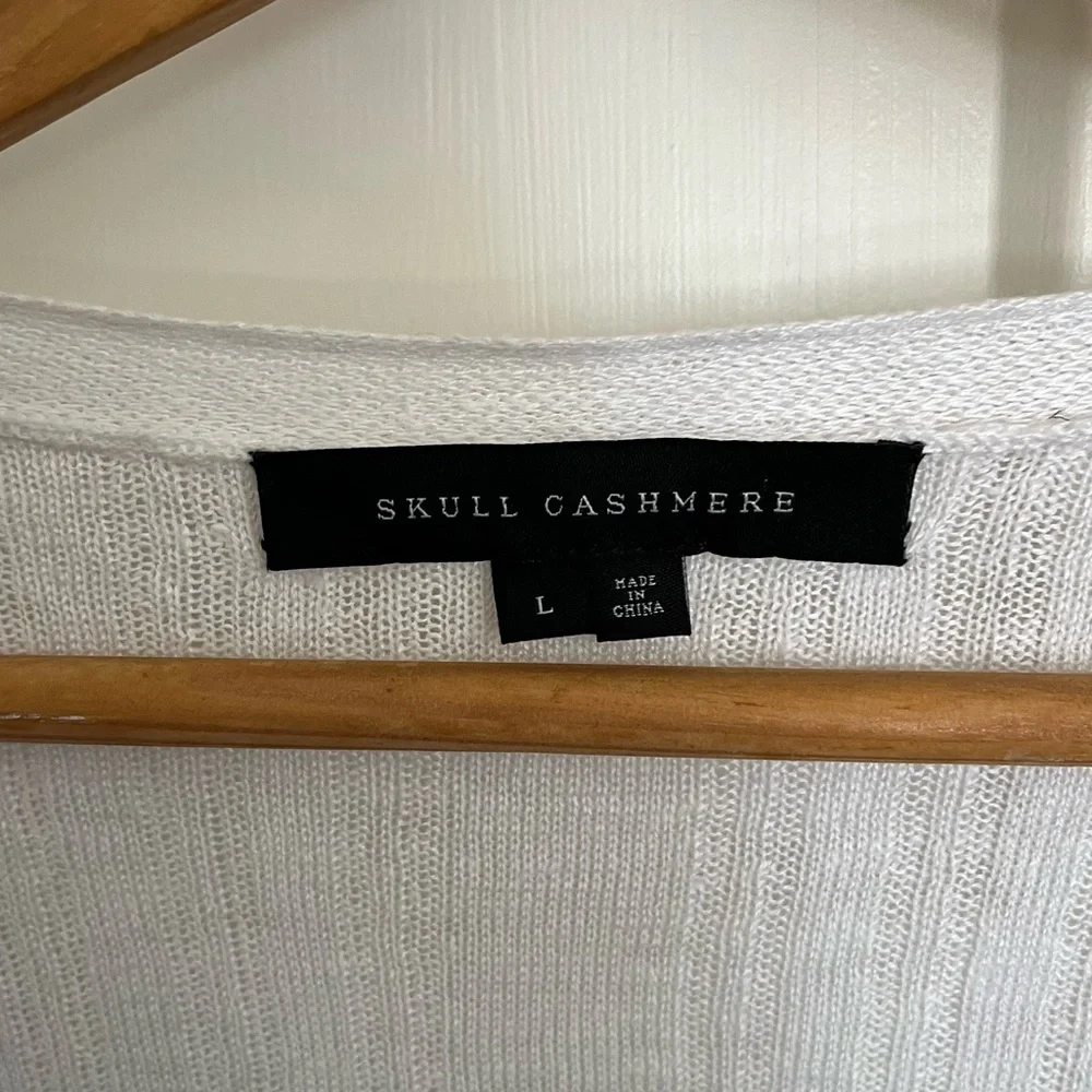 SKULL CASHMERE Allison Long Slub Linen Ribbed Duster Cardigan - Picture 9 of 10